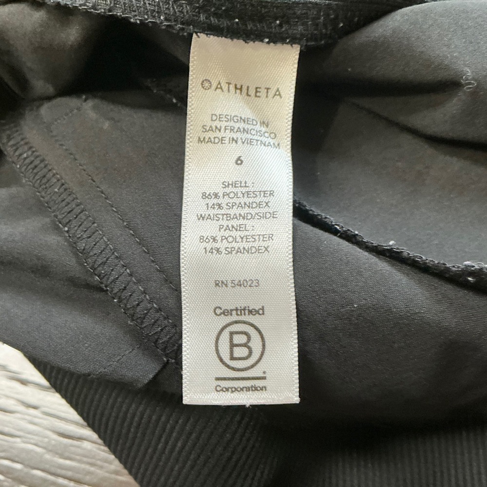 Athleta Brooklyn Ankle Pants Women Size 6 Black Ribbed Side Travel Excellent - Picture 7 of 8